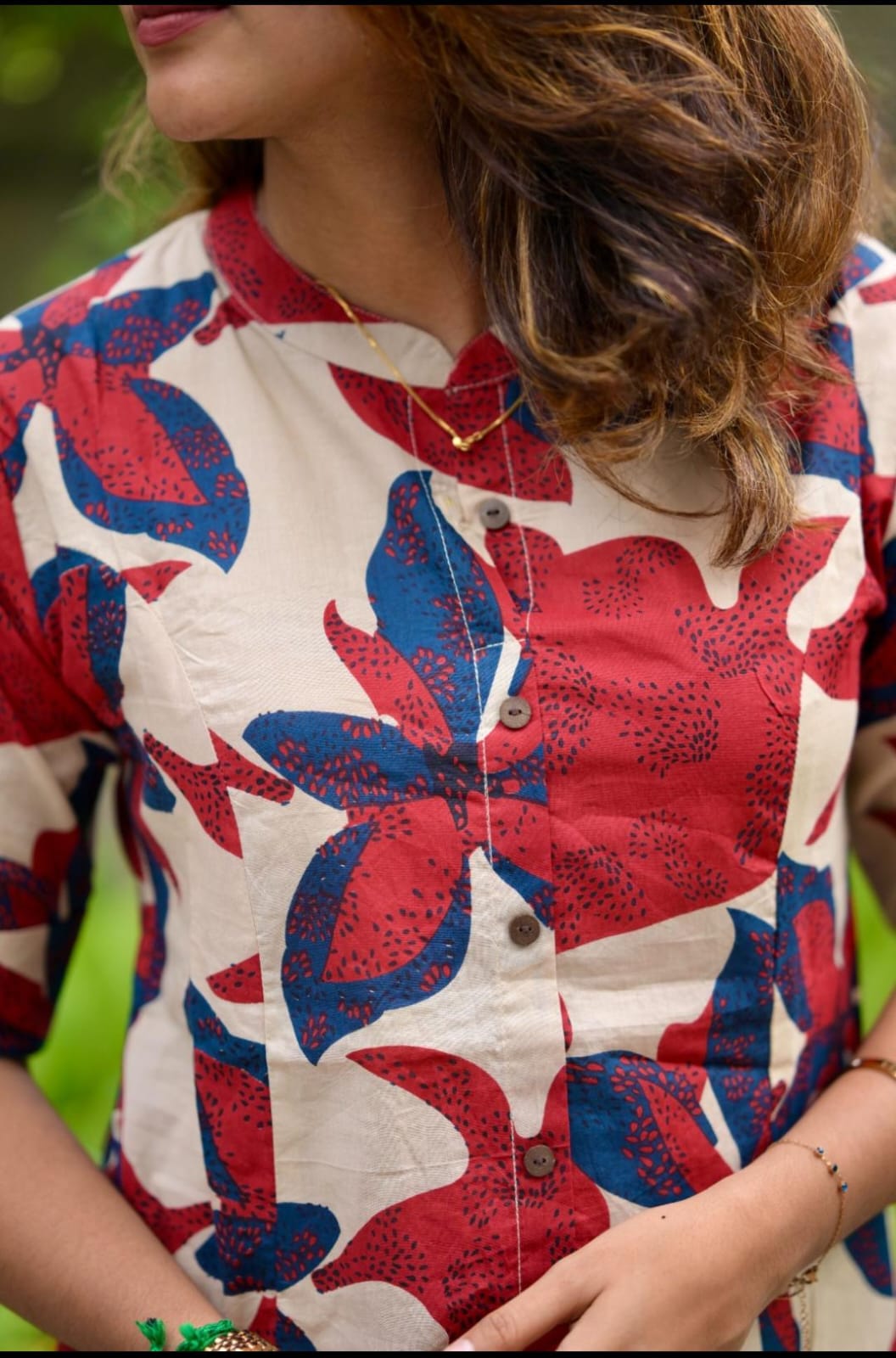 Rust & Blue Floral Cotton Co-Ord Set
